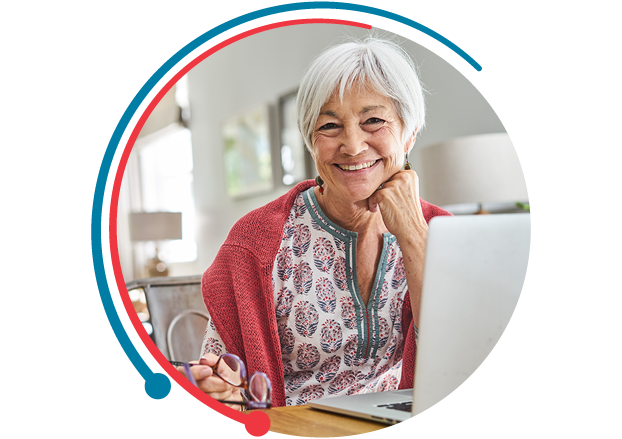 Elderly woman on laptop