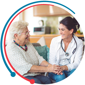 Caregiver with elderly woman