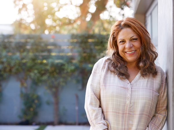 Smiling woman.