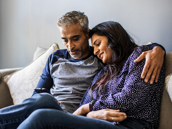 Couple sitting together