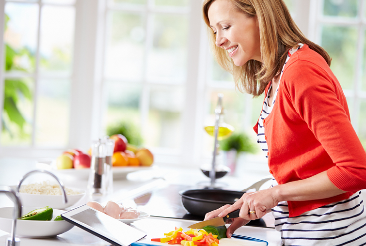 Woman cooking food
