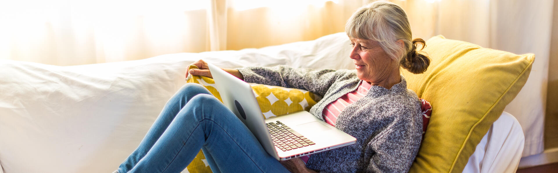 Woman looking at a computer