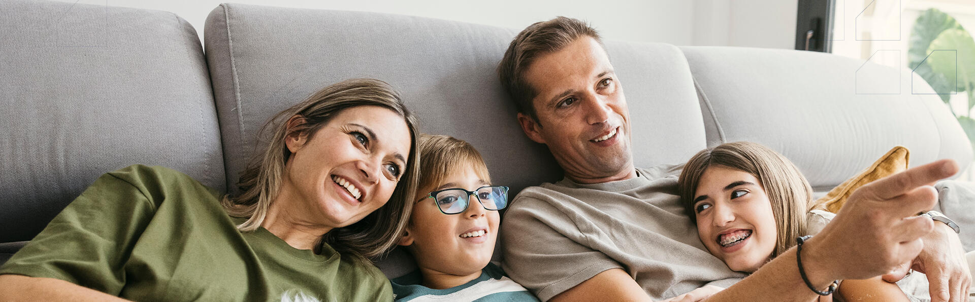 Family on the couch