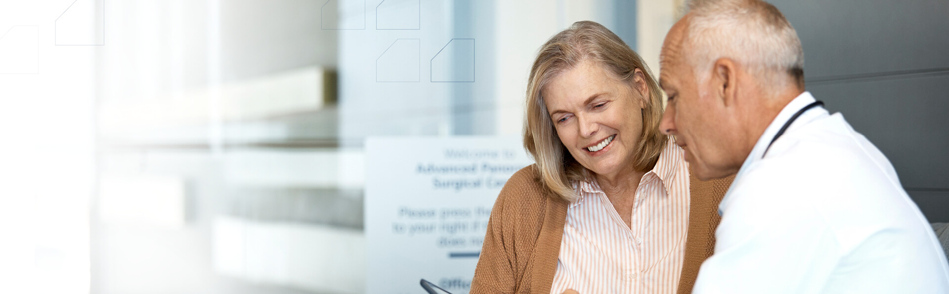 A woman talking to her care provider