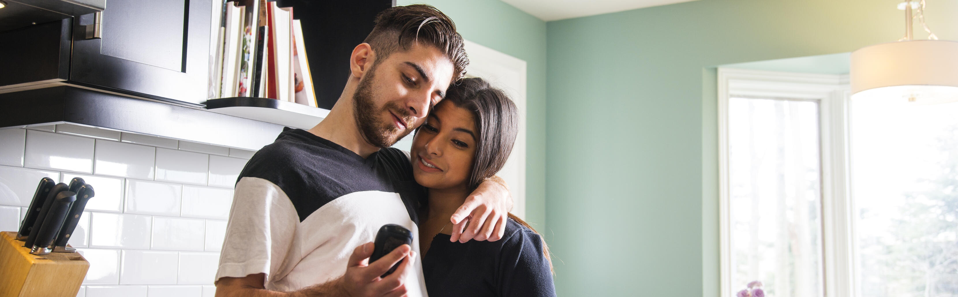 Happy couple in a kitchen